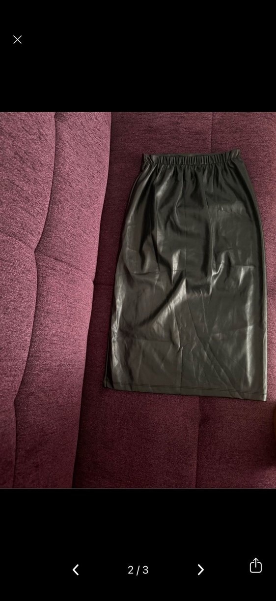 Drapeli Siyah Deri Kalem Etek - Görsel 2