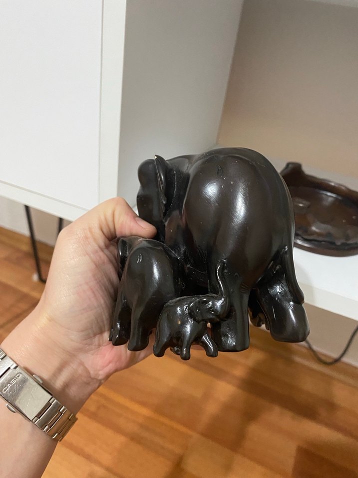 Kahverengi 7 li  Fil Heykeli - Görsel 3