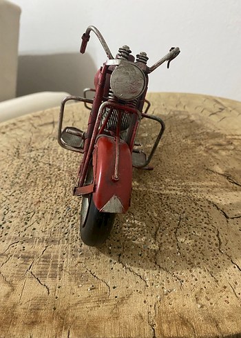 Koyu Kırmızı iki Tekerlekli minyatür Motosiklet Modeli - Görsel 3