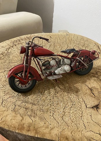 Koyu Kırmızı iki Tekerlekli minyatür Motosiklet Modeli - Görsel 2