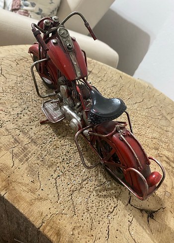 Koyu Kırmızı iki Tekerlekli minyatür Motosiklet Modeli - Görsel 4