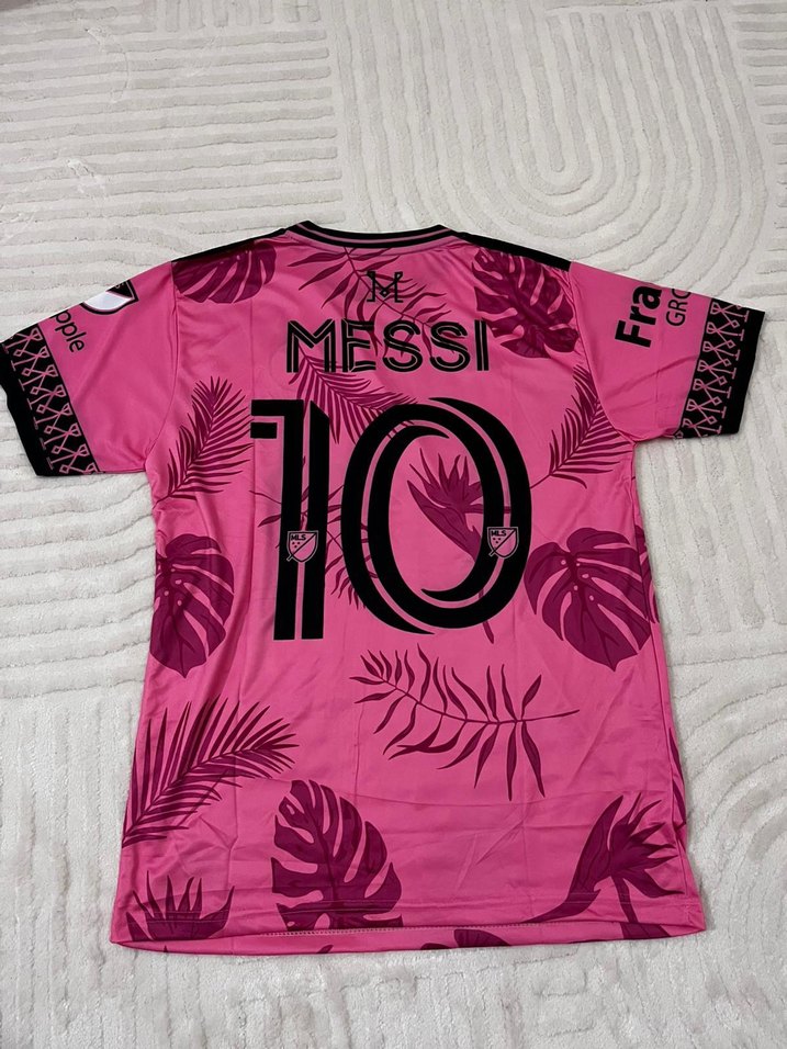 Düğmeli Pembe Baskılı Erkek Tişört - Görsel 2