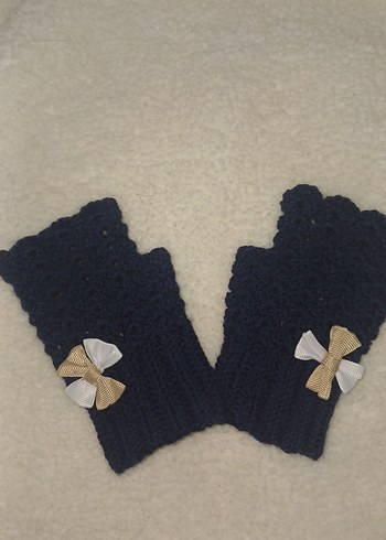 Kadın Mavi Örgü Eldiven - Görsel 2