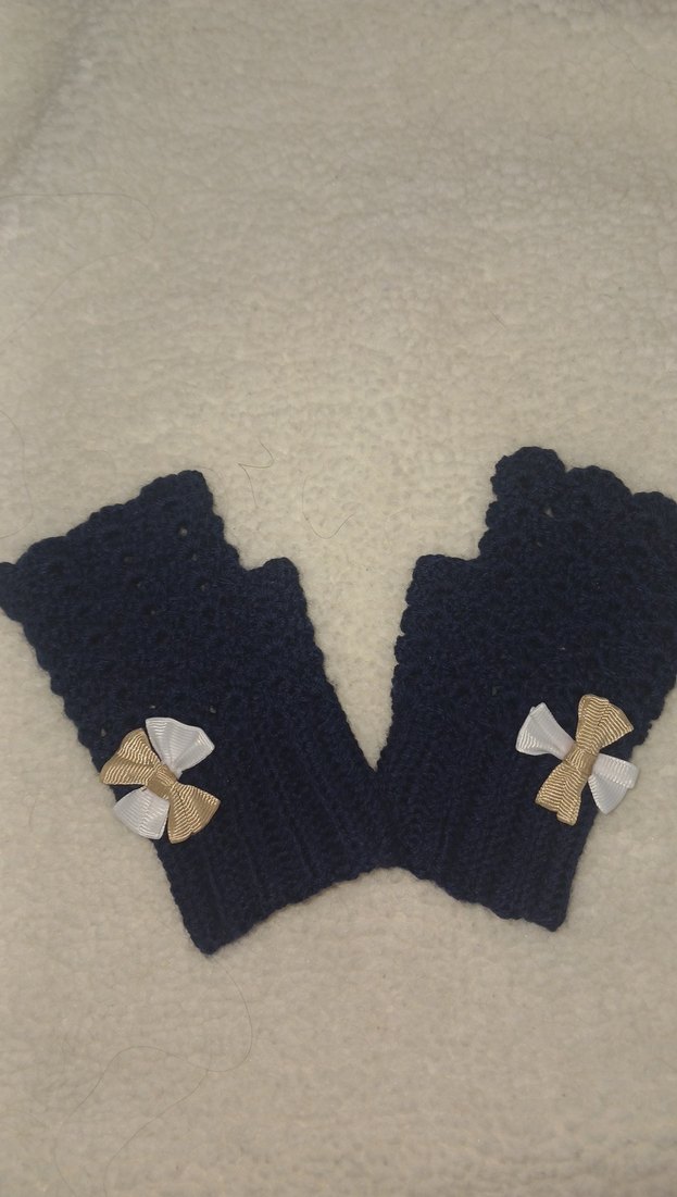 Kadın Mavi Örgü Eldiven - Görsel 2