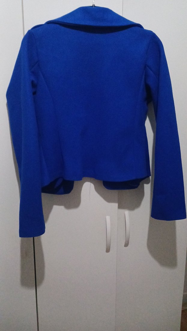 Parlak Mavi Kısa Kadın Blazer Ceket - Görsel 2