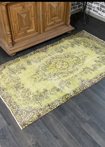 yeşil vintage el dokuma halı 115×205cm