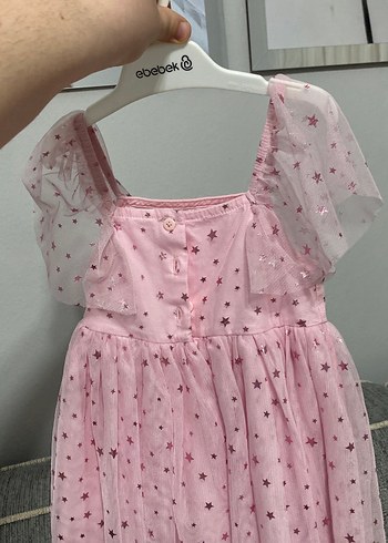 Pembe Nakışlı Kız Çocuk Elbisesi doğum günü elbisesi - Görsel 2