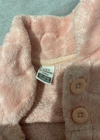 Kız Çocuk Pembe Peluş Kapüşonlu Kaban ve pembe ayakkabı - Görsel 3