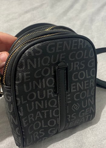 Siyah Baskılı Kadın Deri Çapraz Çanta - Görsel 4