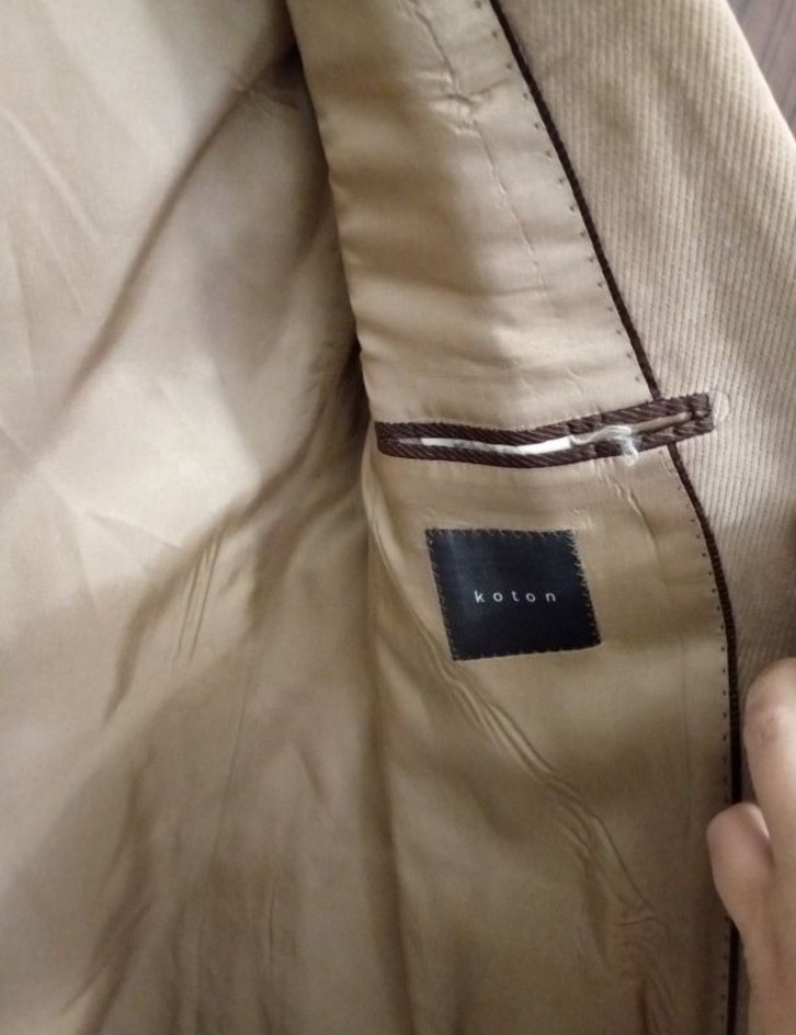 Bej Kadife Erkek Ceket - Görsel 5