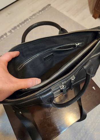 Grande Siyah Deri Fermuarlı Erkek Çanta | Temiz - Görsel 12