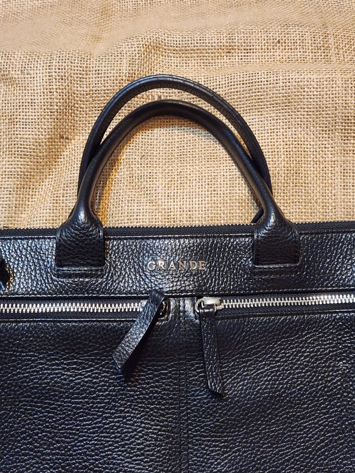 Grande Siyah Deri Fermuarlı Erkek Çanta | Temiz - Görsel 3