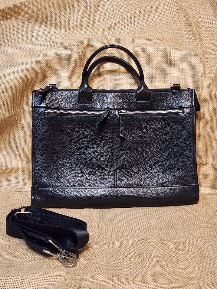 Grande Siyah Deri Fermuarlı Erkek Çanta | Temiz - Görsel 2