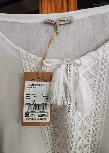 Eliş Şile Bezi Başak Bluz  Etiketli, %100 Pamuk (M) - Görsel 7