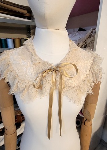 Bej Dantel Detaylı Bohem Kız Bolero - Görsel 4