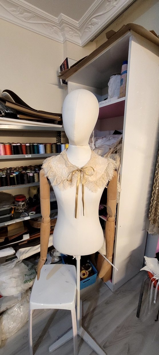 Bej Dantel Detaylı Bohem Kız Bolero - Görsel 2