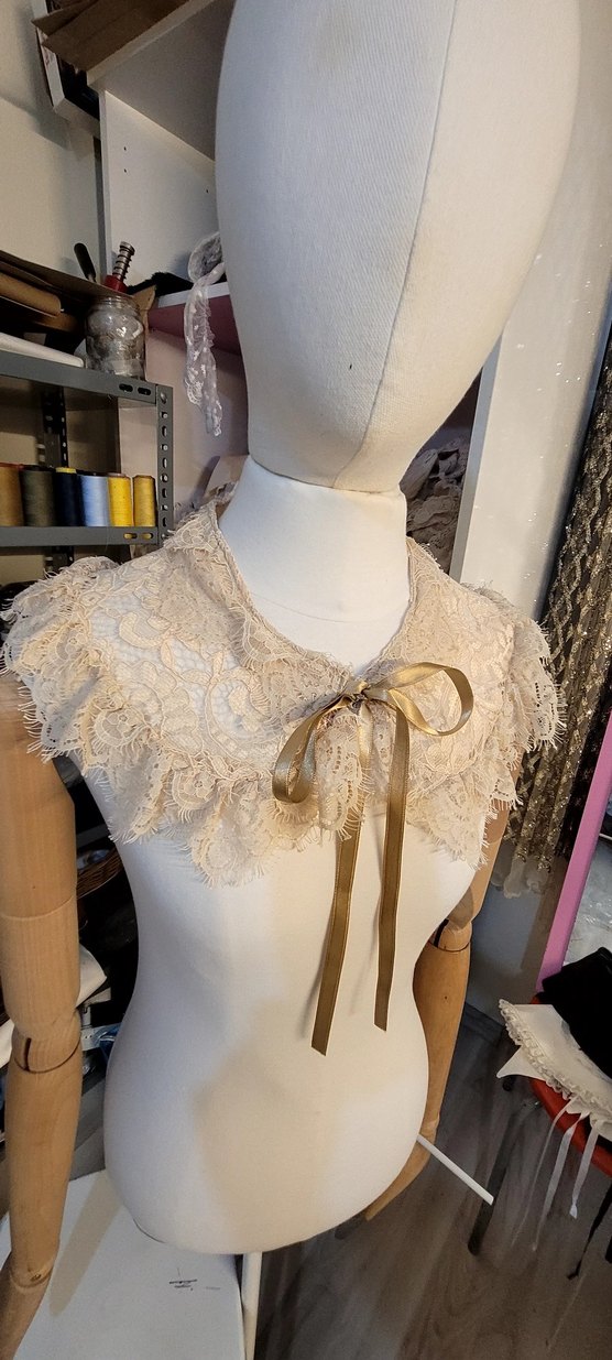 Bej Dantel Detaylı Bohem Kız Bolero - Görsel 3