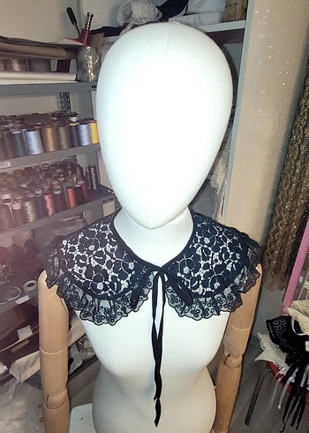 Kızlar için Siyah Dantelli Goth Bolero - Görsel 3