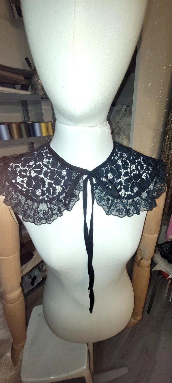 Kızlar için Siyah Dantelli Goth Bolero - Görsel 2