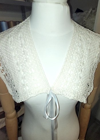 Kız Çocuk Dantel Detaylı Bohem Bolero - Görsel 3