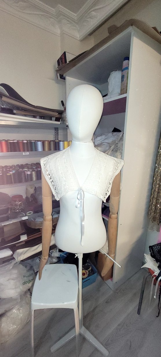 Kız Çocuk Dantel Detaylı Bohem Bolero - Görsel 2