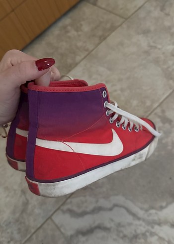 Kadın Renkli Bağcıklı Yüksek Spor Ayakkabı - Görsel 5