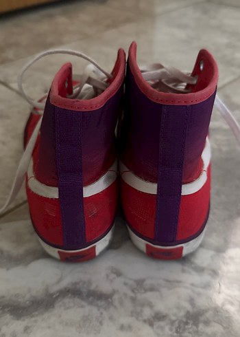 Kadın Renkli Bağcıklı Yüksek Spor Ayakkabı - Görsel 4