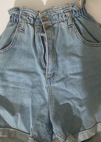 Kadın Gri Mavi Midi Kot Şort - Görsel 2