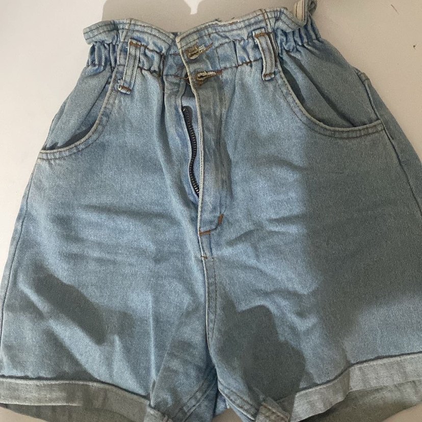 Kadın Gri Mavi Midi Kot Şort - Görsel 2