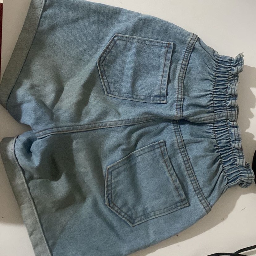 Kadın Gri Mavi Midi Kot Şort - Görsel 4