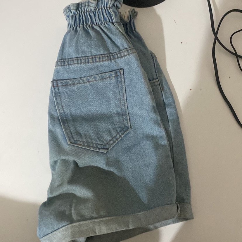 Kadın Gri Mavi Midi Kot Şort - Görsel 3