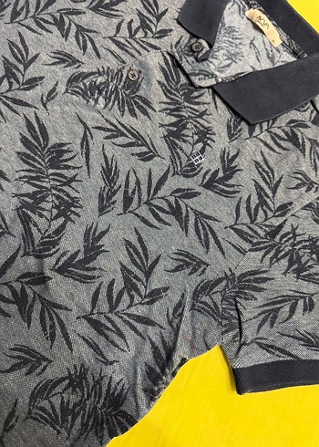 Erkek Gri Desenli Kısa Kollu Polo Tişört - Görsel 3