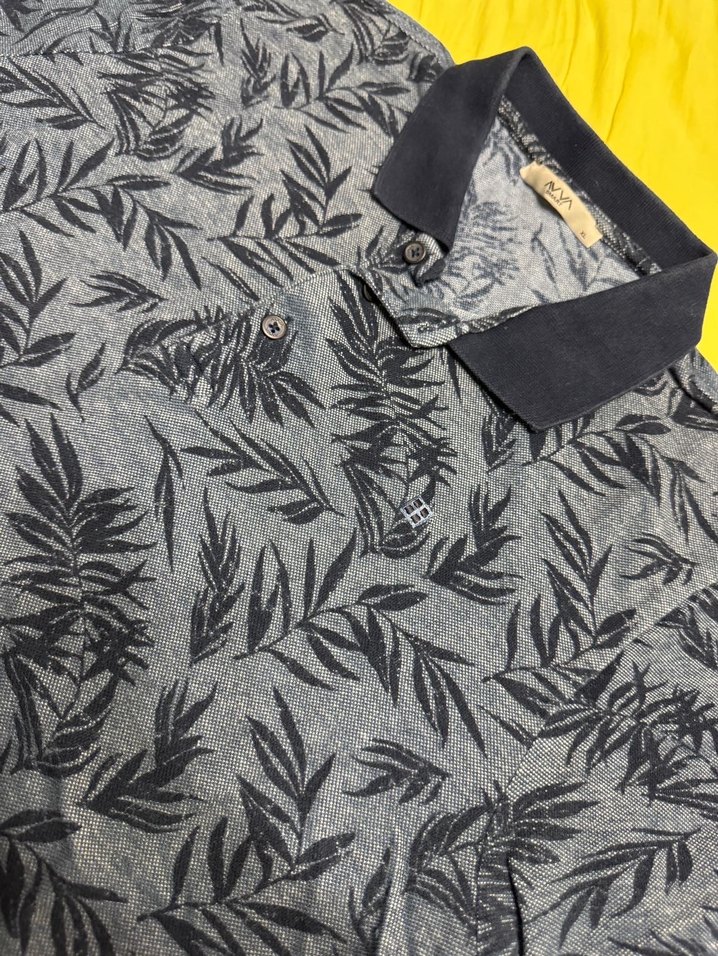 Erkek Gri Desenli Kısa Kollu Polo Tişört - Görsel 2