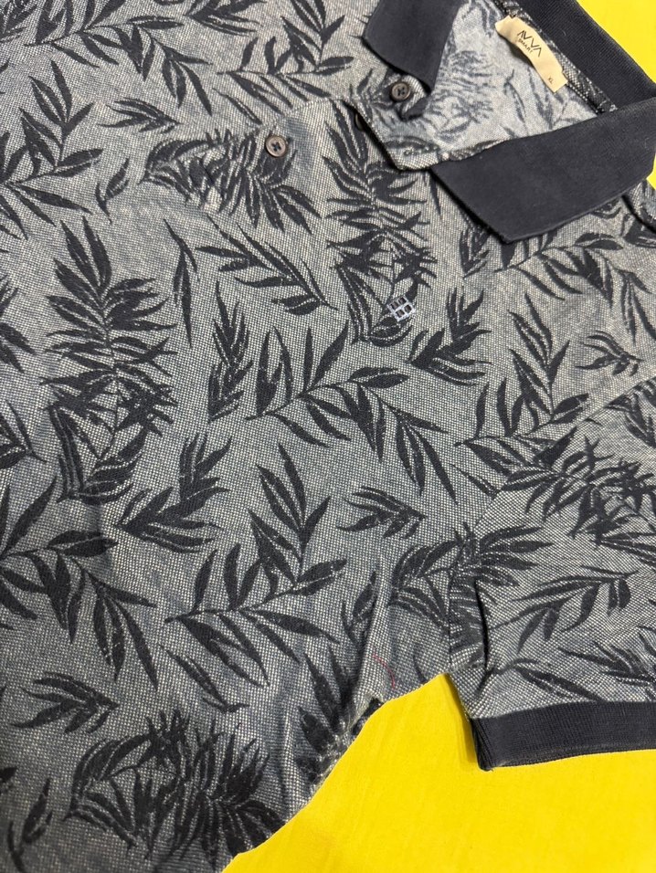 Erkek Gri Desenli Kısa Kollu Polo Tişört - Görsel 3