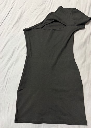 Siyah Tek Omuzlu Mini Elbise - Görsel 2