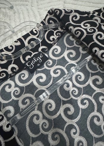 Uzun Kollu Siyah Desenli Kadın Sabahlık - Görsel 3