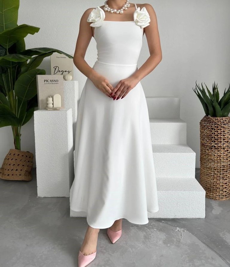 Beyaz bride elbise - Görsel 5