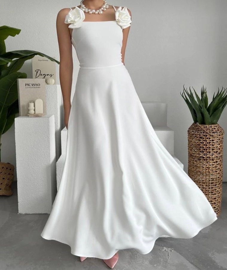 Beyaz bride elbise - Görsel 3