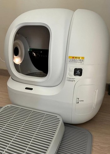 Beyaz Otomatik Kedi Tuvaleti ve Taşıma Kabı - Görsel 3