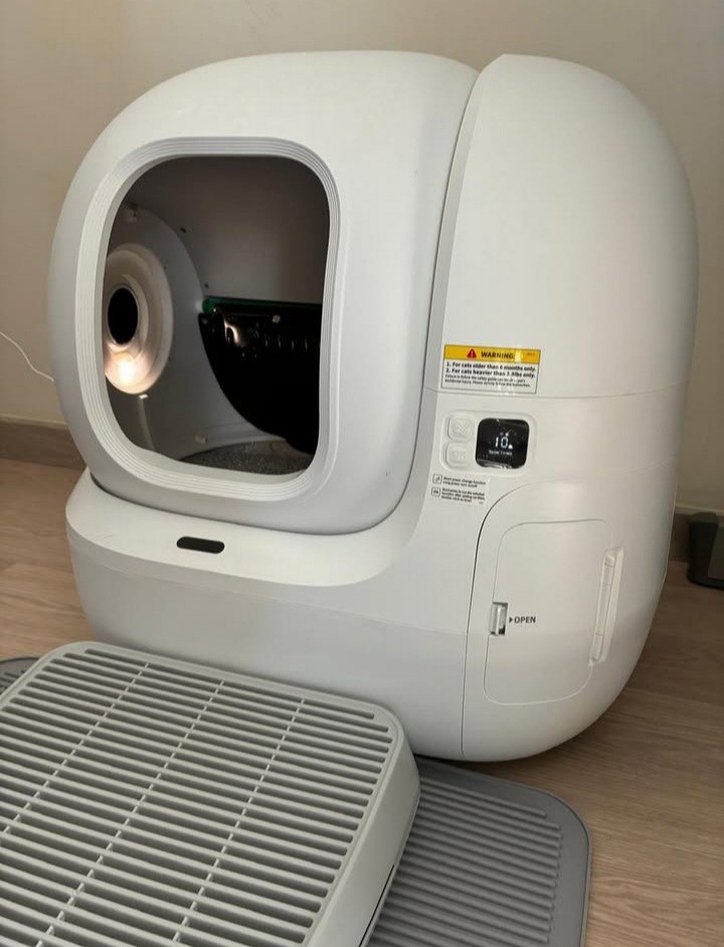 Beyaz Otomatik Kedi Tuvaleti ve Taşıma Kabı - Görsel 3