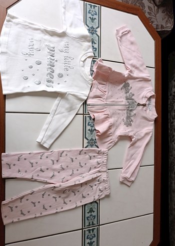 Kız Çocuk Beyaz Uzun Kollu Baskılı Takım - Görsel 4