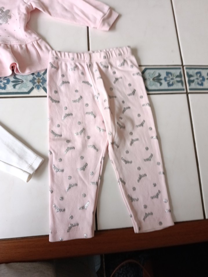 Kız Çocuk Beyaz Uzun Kollu Baskılı Takım - Görsel 3