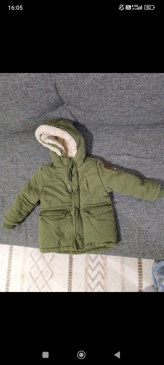 Kapüşonlu Erkek Çocuk Peluş Mont - Görsel 2