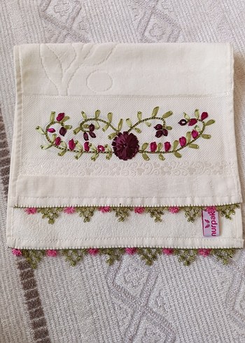 Bordo Nakışlı Bohem Havlu - Görsel 3