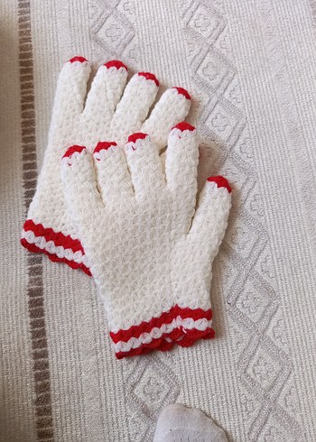 Beyaz Örgü Eldiven banyo kesesi - Görsel 2