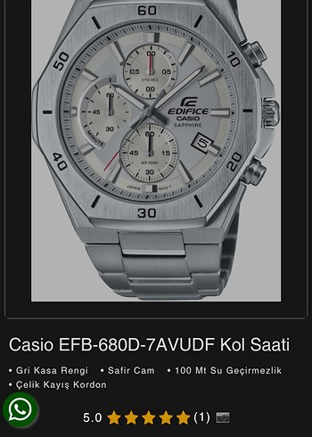 Casio Edifice Safir Cam Orjinal - Görsel 4
