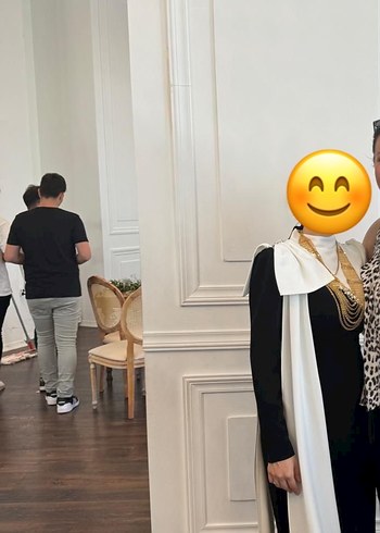 Uzun Beyaz Etnik Desenli Kadın Mezuniyet Elbisesi - Görsel 3