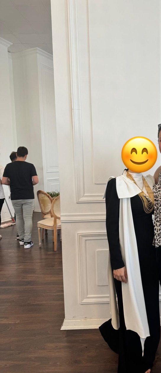 Uzun Beyaz Etnik Desenli Kadın Mezuniyet Elbisesi - Görsel 3