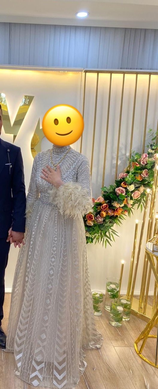 Uzun Kol, Kürklü Bohem Sade Nişan Elbisesi - Görsel 2