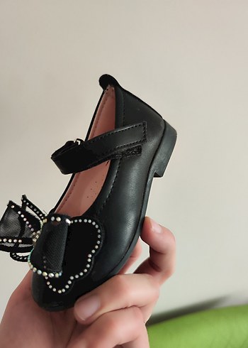 Kız Çocuk Siyah Fiyonklu Babet Ayakkabı - Görsel 2